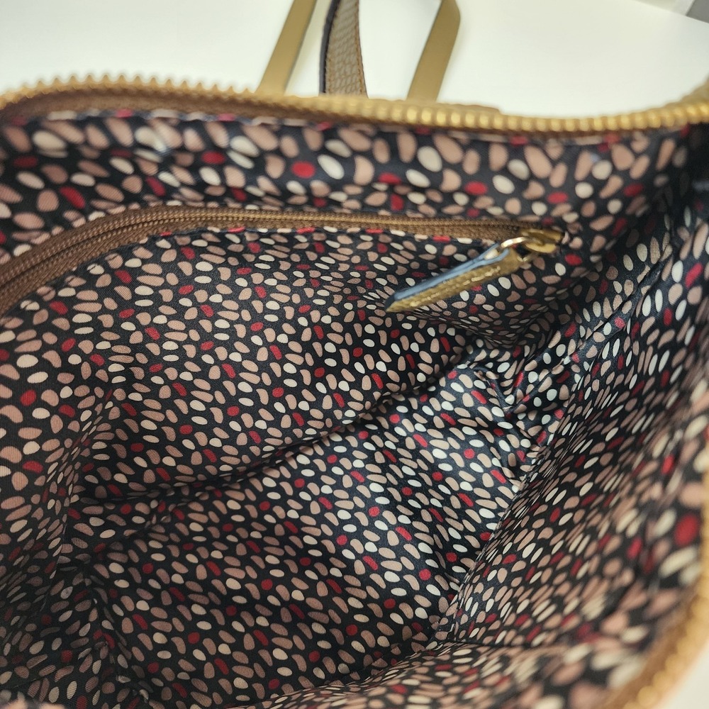 Vera Bradley Preppy Poly Crossbody Bag Tan Diamond Pattern Toast Bag - Picture 6 of 12
